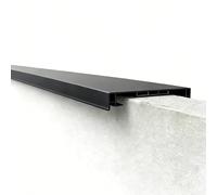 Capuchon de protection mural en métal à LED pour balcon et villa avec bande lumineuse, panneau mural noir pour cour, terrasse, jardin (1 m de long, 27 cm de long)