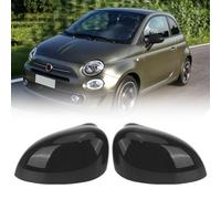 Capuchon de Rétroviseur Remplacement pour Fiat 500/500C/500E/Abarth 500 2007-2024/Grande Punto 2005-2018, Coque Retroviseur Exterieur De Voiture Couvercle Capuchon de Retroviseurs (Modèle de Carbone)