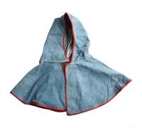 Capuchon de soudage électrique en cuir ignifuge offrant une protection de la tête et du cou pour les professionnels de la soudure (bleu)
