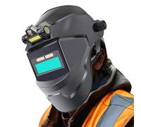 Capuchon de soudure de couleur véritable - Casque de visualisation | Masque d'atténuation à l'énergie solaire - Vision large Soudure Protecteur facial rectifié Métal Industrie de la construction aut