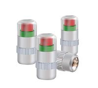 Capuchon de surveillance professionnel de la pression des pneus avec valve d'avertissement, jauge intégrée pour l'intérieur de la voiture (argenté, taille unique)