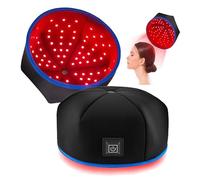 Capuchon De ThéRapie Par La LumièRe Rouge Pour La Repousse Des Cheveux,Bonnet De Croissance Des Cheveux à Double Longueur D'Onde Avec 120 Led, AméLiore La Santé Du Cuir Chevelu,Black