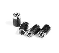 Capuchon de Valve de Pneu en Aluminium Pièces détachées compatibles avec Mini Cooper R55 R56 R58 F59 R60 F56 F60 PJ08 (Union Jack Gris, Fibre de Carbone)