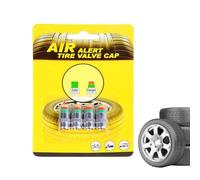 Capuchon de valve pneumatique avec alarme d'air - 4 pièces capteur indicateur d'alarme - Capuchons de soupape de pression des pneus | Pour les véhicules de voiture, entretien de voyage long moto