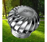Capuchon de ventilation de toit - Ventilateur extracteur d'air en acier inoxydable, capot de cheminée rotatif silencieux, couvercle de ventilation économe en énergie pour ventilation de toit