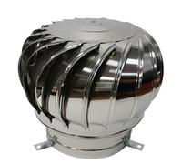 Capuchon de Ventilation en Acier Inoxydable, Extracteur de Fumée Cheminée à Turbine Éolienne pour Bâtiments - Boule de Ventilation Rotative Étanche aux Intempéries 9.8"/25cm