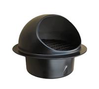 Capuchon de ventilation mural 304SS 1 pièce, Grille de Ventilation noire for hottes de cuisine, ventilateurs de salle de bain, climatiseurs à gaz et plus encore(160mm)