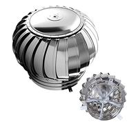 Capuchon d'éolienne de toit en acier inoxydable, bouchon d'échappement, grille d'aération de toit, rotation à 360°, pas de connexion électrique nécessaire, roulement à grande vitesse, imperméable