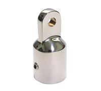 Capuchon D'extrémité à Œillet Bimini 2 Pièces en Acier Inoxydable 316 | Fixation Marine, Deux Trous de Boulon 1/4 Pouce, Finition Polie Miroir, Argenté