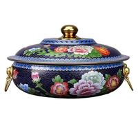 Capuchon d'extrémité en cuivre, marmite au charbon de bois chinois for la cuisson, cuisinière à induction, gaz, soupe spéciale for cuisine domestique, ustensiles(Blue,36cm)