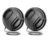 Capuchon d'objectif,Bouchon d'objectif,Protection Objective,58 mm Lens Cap Lot de 2 à Clipser pour objectifs d'appareil Photo Avant pour Canon,Sony et Autre Marque Pincement Central Couvercle