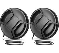 Capuchon d'objectif,Bouchon d'objectif,Protection Objective,58 mm Lens Cap Lot de 2 à Clipser pour objectifs d'appareil Photo Avant pour Canon,Sony et Autre Marque Pincement Central Couvercle