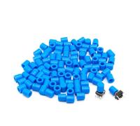 Capuchon en plastique bleu adapté au couvercle de commutateur à bouton tactile G61, 6x6mm, 100 pièces/lot