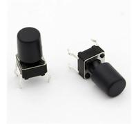 Capuchon en plastique noir G62 for interrupteur à bouton-poussoir tactile 6 x 6 mm, 10 pièces