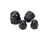Capuchon hexagonal en acier inoxydable A2, 1/10 pièces, M3 M4 M5 M6 M8 M10 M12 noir 304 A2, tête sphérique, couvercle décoratif, écrou en dôme demi-cercle DIN1587(10pcs M4)