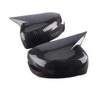 Capuchon Miroir Boîtier Compatible Avec Mitsubishi Pour Lancer Pour EVO 2013-2016 1 Paire Capuchons Rétroviseur Latéral En Corne Bœuf Avec Trou Pour Lumière En ABS Grainé Fibre Carbone