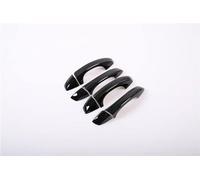 Capuchon Poignée Porte Extérieure Pour SEAT Pour Leon MK3 2013-2019 Accessoires De Style D'autocollant Garniture Couverture Poignée Porte Latérale Voiture Chrome Noir(Black 0 button)