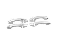 Capuchon Poignée Porte Extérieure Pour Superb 3 2016-2021 Accessoires De Style D'autocollant Garniture Couverture Poignée Porte Latérale Voiture Chrome Noir(Silver 2 buttons)