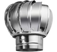 Capuchon rotatif de capot de cheminée en acier inoxydable anti-courant d'air pour pots de cheminée standard, ventilateur de turbine