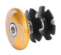 Capuchon supérieur de casque de vélo en alliage d'aluminium, écrou étoile, tige de tige, fourche, accessoire de vélo de route (Or)