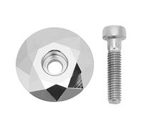 Capuchon supérieur de casque en alliage d'aluminium, tige de casque de vélo de montagne, couvercle supérieur avec boulons (Argent)