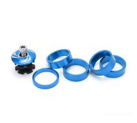 Capuchon SupéRieur De Fourche Avant De Casque De VéLo Et éCrou éToile Avec Jeu De Vis En Aluminium Pour Pignon Fixe 5410t, Ensemble Bleu