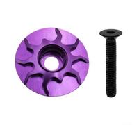 Capuchon supérieur en alliage d'aluminium avec design unique et boulon en acier inoxydable pour les besoins de cyclisme (violet)