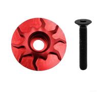 Capuchon supérieur pour casque de VTT pour tige de 28,6 mm, coque en aluminium Cnc 6061 avec boulon en acier inoxydable, rouge (rouge)