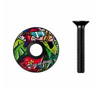 Riesel Design - STEM Cap - Bouchon de diretion vélo Haut de Gamme en Carbone + vis Aluminium anodisée - 6gr !!!! Taille 1 1/8’’ - Flowmingo
