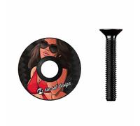 Riesel Design - STEM Cap - Bouchon de diretion vélo Haut de Gamme en Carbone + vis Aluminium anodisée - 6gr !!!! Taille 1 1/8’’ - Girl Bella