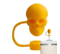 Capuchons à lanières en forme de crâne en silicone anti-crevaison doux | Couvercle en osier en forme de squelette en silicone pour tasses Bouteilles d'eau Tasses de voyage en plein air Camping