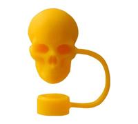 Capuchons à lanières en forme de crâne en silicone anti-crevaison doux | Silicone squelette paille topper pour tasses bouteilles d'eau tasses de voyage extérieur camping randonnée pique-nique