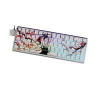 Capuchons de clavier mécanique de remplacement, 68 keycaps | Légendes sur les côtés du capuchon, faces supérieures avant-gardistes, composition de fleurs de prunier noires
