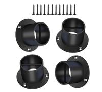 Capuchons de cordon - Support de corde avec vis cruciforme - Capuchons en métal noir antirouille pour jardin, terrasse, escalier
