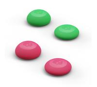 Capuchons de joystick convexes pour manette Nintendo Switch Pro et PS5 / PS4 / Slim / Pro SAVAGE RAVEN by Skull & Co. : Thumb Grip, Capuchons de stick Analogique, Rose fluo + vert, 2 paires (4 pièces)