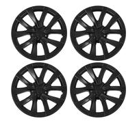 Capuchons de moyeu de Roue, 18 Pouces ABS Noir Mat Motif étoile Couverture de Protection complète pour véhicules 2017 2023 (Matte Black)