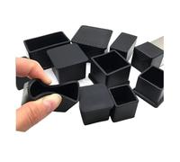 Capuchons de pieds de chaise carrés en caoutchouc PVC noir, for pied de table, meubles, couvercle d'extrémité de tube, bouchons de tuyaux, embouts de chaussettes, coussinets de protection de sol antid