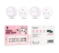 Capuchons De Poignée De Pouce Sakura, 4 Pièces, Conception De Griffe De Chat Mignon, Couvercle En Silicone Souple, Capuchon De Joystick Pour Nintendo Switch Lite, Étui Oled, Accessoires--Cute Ghost