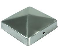 Capuchons de poteau Capot de clôture Capot de protection pyramide acier inoxydable 91 x 91 mm (4)