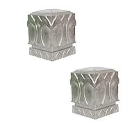 Capuchons de poteaux de clôture, Aluminum Square Fence Guardrail Post Cap Insert Tube Cover Silver Multiple Sizes Pack of 2(120x120mm)
