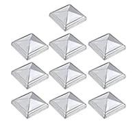 Capuchons de poteaux de clôture, Fence Post Caps Galvanized Steel Flat Protective Cover Outdoor Silver 6x6x2 cm Pack of 10
