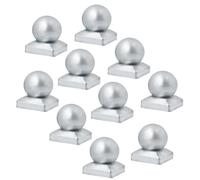 Capuchons de poteaux de clôture, Pack Of 10 Sphere Fence Post Caps Galvanized Metal Multiple Sizes(50x50mm)