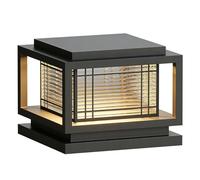 Capuchons de poteaux extérieurs, lumières modernes câblées pour clôture, colonne, lampe à capuchon, lanterne, éclairage paysager étanche, surface plate, pilier carré noir, boîtier extérieur, porche,
