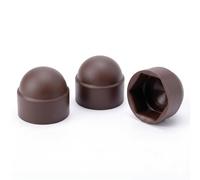 Capuchons de Protection pour Vis M12 - pour e 19 mm - Marron en Plastique - 50 Pièces - Cache-écrous Hexagonaux