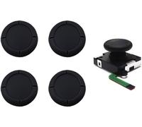 Capuchons de Rechange pour Joystick de Manette Switch-Protège-joysticks en Silicone pour Switch/Lite,Accessoires Grip 3D,Protection antidérapante,Quatre Couleurs (Noir)