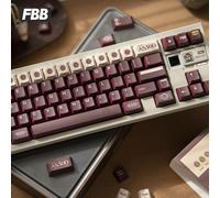 Capuchons de touches de clavier mécaniques FBB AS50D Audio PBT, profil Cherry, rétro marron, accessoires de bricolage pour ordinateur, épaisseur 1.7mm Artisan keys