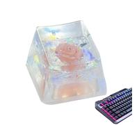 Capuchons de touches en résine - Touches de clavier en résine - Fleurs séchées - Remplacement , brille par le capuchon de touche R4 translucide, expérience de frappe améliorée pour