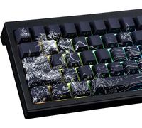 Capuchons de Touches PBT, 135 Touches Double Injection, gravés sur Le côté, Transparents, Profil Cherry, rétroéclairés, pour Clavier mécanique Cherry MX Switch, Disposition ASIN/ISO