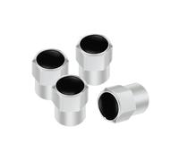 Capuchons de Valve de Pneu pour Tesla Modèle 3 SXY Capuchon De Valve Voiture en Alliage Valves Roue Couvercle Anti-poussière Pneu(B - Silver)
