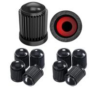 Capuchons de Valve Pitlane Performance® - Lot de 10 pour Pneus de Voiture, Couvre-Valves, Capsules de Valve pour Automobiles, SUV, Motos, Vélos - Adaptés à Tous Les Valves Schrader (Noir)